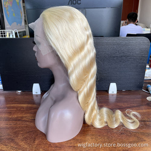 Lace Front Human Hair Wig Blond,613 Closure Wigs Brazilian Straight Remy,13*1 Glueless Lace Frontal Wig